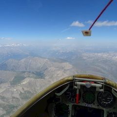 Flugwegposition um 12:12:45: Aufgenommen in der Nähe von Gemeinde Sölden, Österreich in 3498 Meter